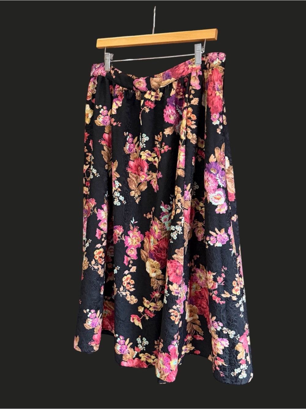 NWT MAEVE The Jacie Floral Jacquard Midi Skirt Black Anthropologie XL - Picture 6 of 15